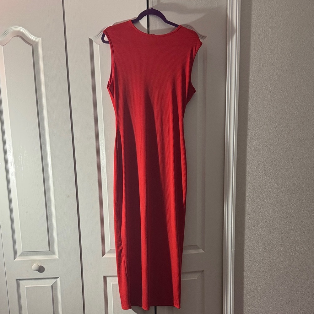 Amazon Red Sleeveless Maxi Dress